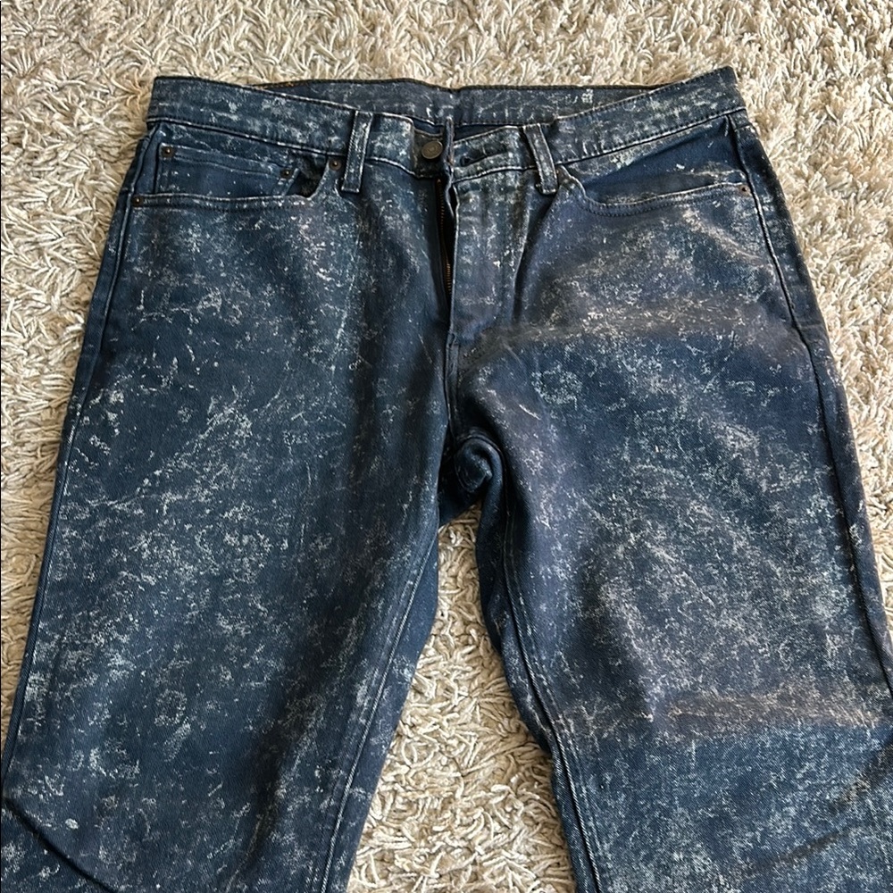 Levi's Men's Blue distressed/bleached Jeans - Picture 3 of 4